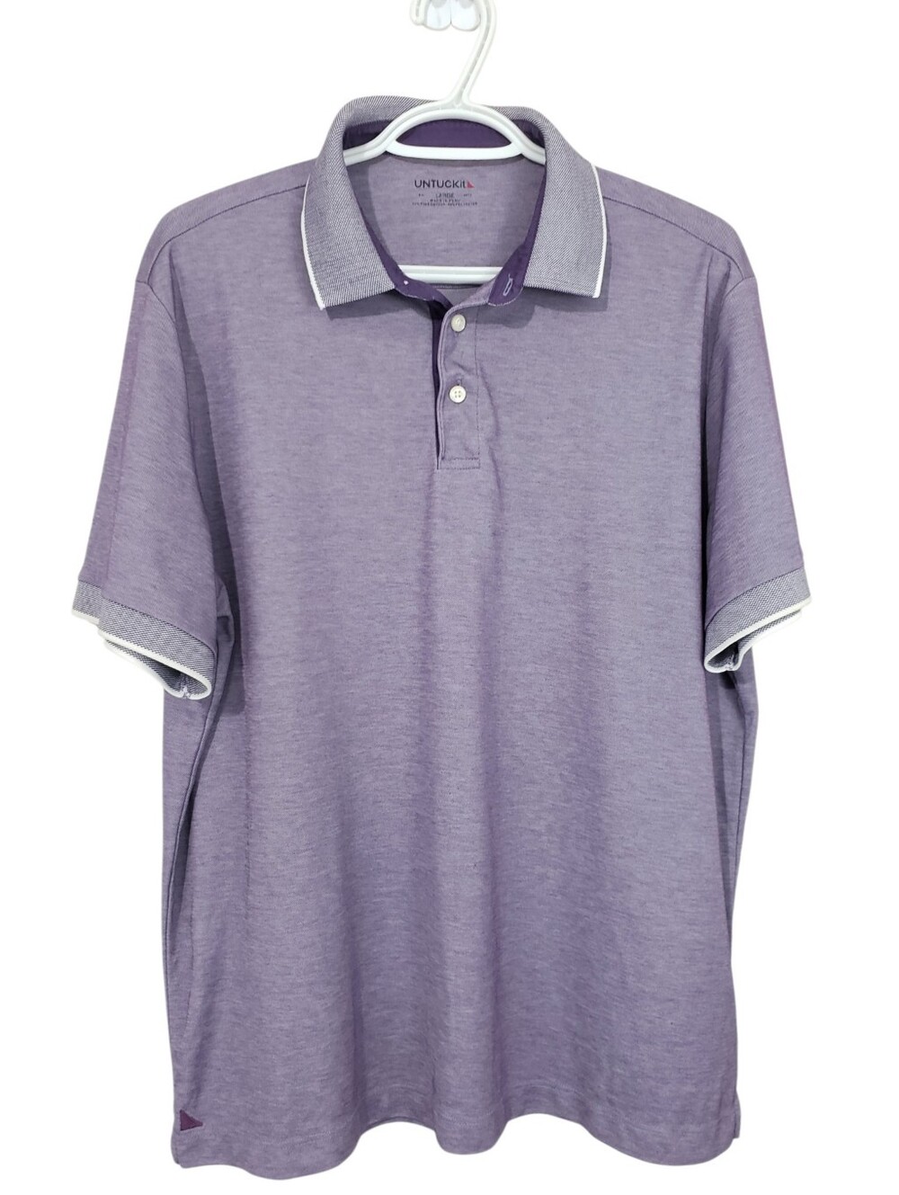 UNTUCKit Men's Heathered Purple Polo Shirt Size L